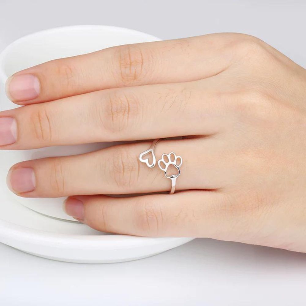 PAW HEART RING (ADJUSTABLE)