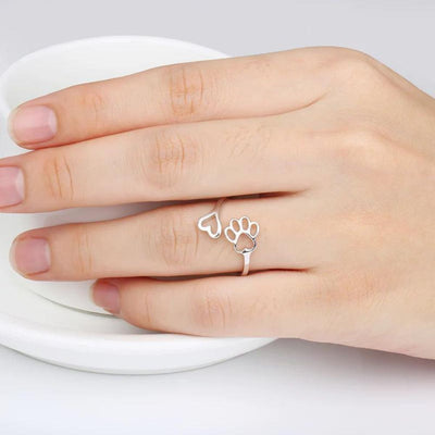 PAW HEART RING (ADJUSTABLE)