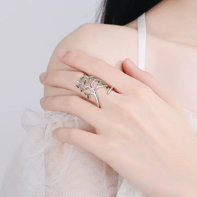 GREEN LEAF RING (ADJUSTABLE)