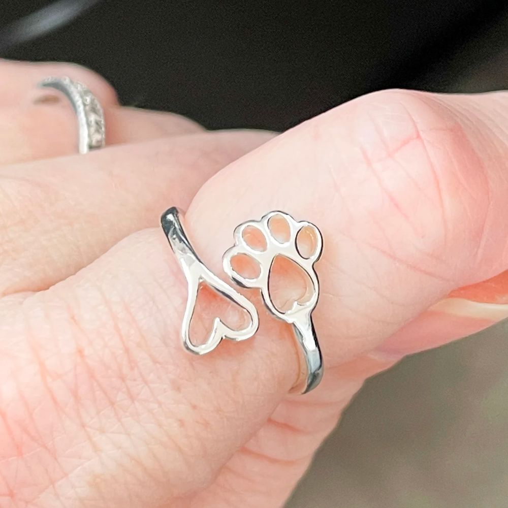 PAW HEART RING (ADJUSTABLE)