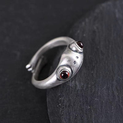 SILVER FROG RING (ADJUSTABLE)