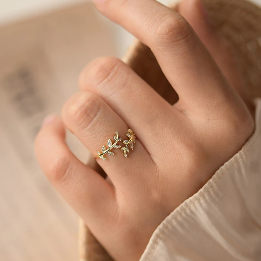 OLIVE BRANCH RING (ADJUSTABLE)