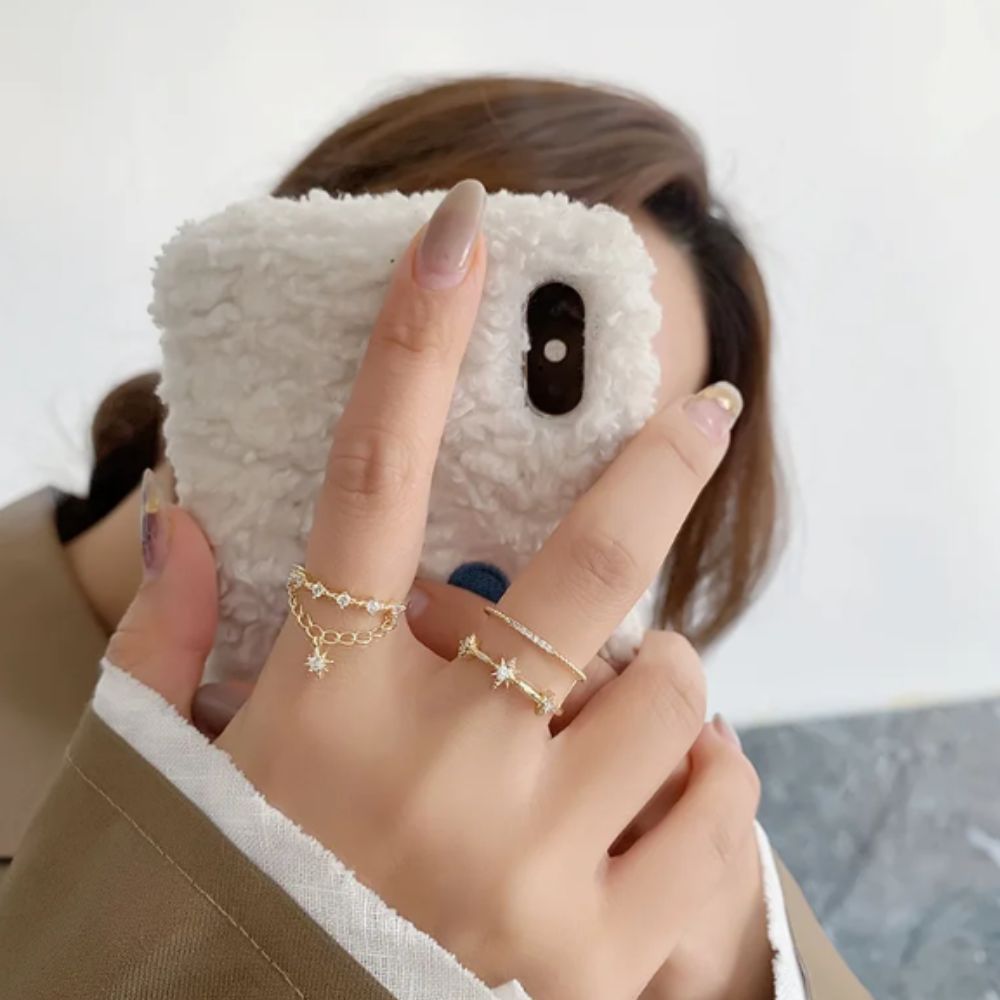 GOLD STAR RINGS SET (ADJUSTABLE)