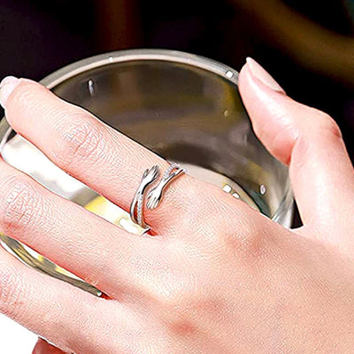 DIAMOND STUDDED HUG RING (ADJUSTABLE)