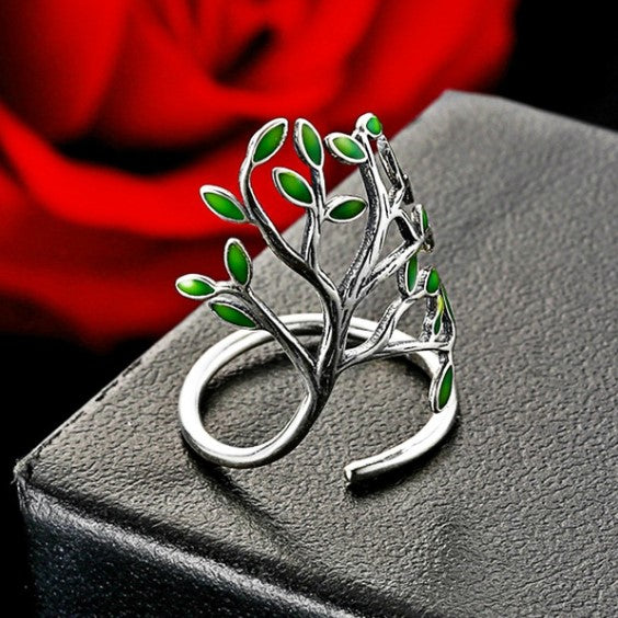 GREEN LEAF RING (ADJUSTABLE)